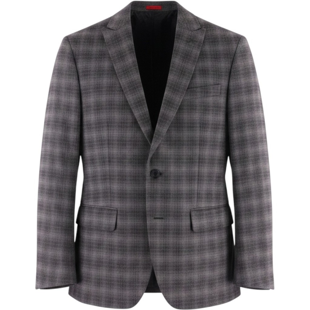 John Varvatos USA Mens 42R Taupe Grey Plaid Two Button Sport Coat Blazer NWT